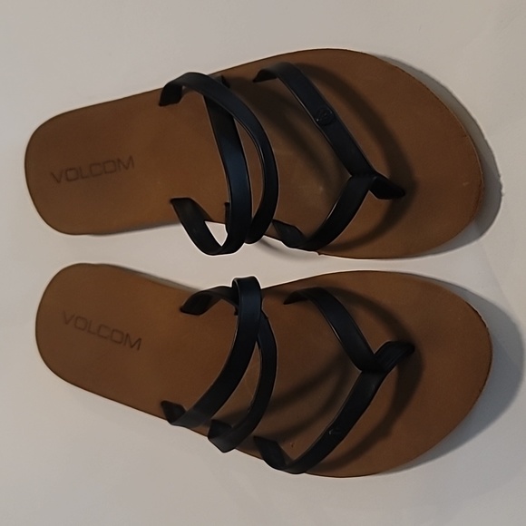 Volcom Shoes - Volcom Brown Footbed Black Strap Girls' Sandals